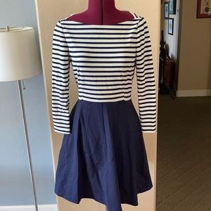 Striped navy blue dress